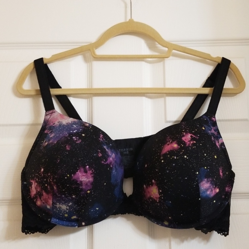 👽 Galaxy print push up bra / size 46C